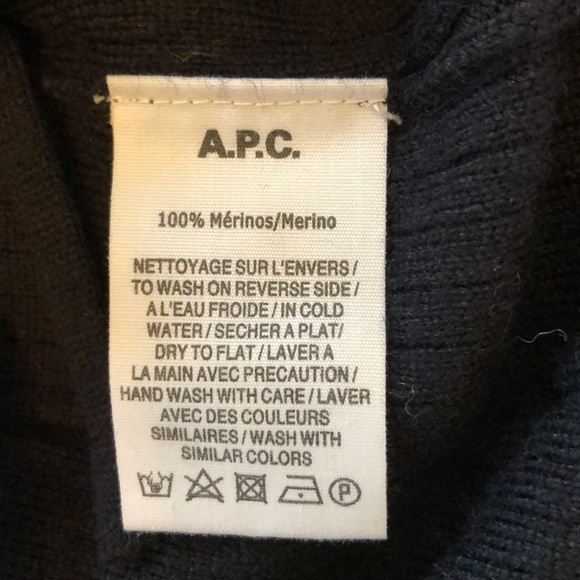 A.P.C. Taeko 100% Wool Sweater Navy M - Picture 8 of 10
